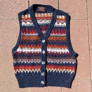 Vintage Knit Sweater Vest by Mademoiselle Knitwear (Women’s Small, Southwestern)